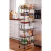 Scroll 6-Tier Kitchen Cart by BrylaneHome in Black Rolling Narrow Storage Shelves