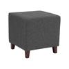 Flash Furniture QY-S09-DGY-GG Ascalon 16" Square Ottoman/Pouf w/ Dark Gray Fabric Upholstery & Wood Grain Plastic Feet