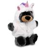 DolliBu Black Bear Unicorn Plush Stuffed Animal Hand Puppet Toy - 9 inches