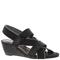 Ros Hommerson Wynona Black Combo Womens Wedge Sandals Size 9.5M