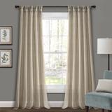 Burlap Knotted Tab Top Window Curtain Panels Dark Linen Pair 45X95 Set - Lush Decor 16T004241