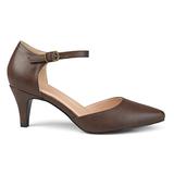 Brinley Co. Womens Faux Leather Comfort Sole D'Orsay Ankle Strap Almond Toe Heels Brown, 6 Regular U screenshot. Shoes directory of Clothing & Accessories.