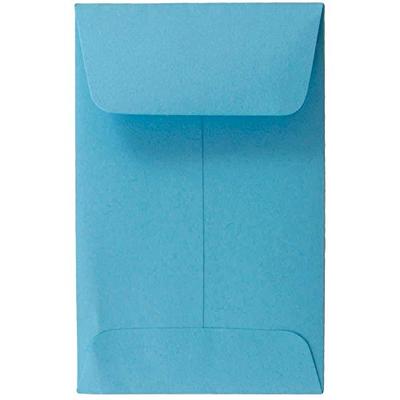 JAM PAPER #1 Coin Business Colored Envelopes - 2 1/4 x 3 1/2 - Blue Recycled - Bulk 500/Box