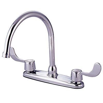 Kingston Brass KB781 Vista Kitchen Faucet with Blade Handles without Sprayer, 8-3/4-Inch, Polished C