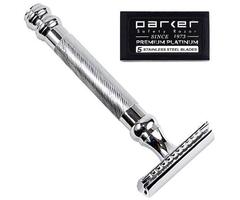 Parker 98R Ultra Heavy Weight Long Handle Double Edge Safety Razor & 5 Blades