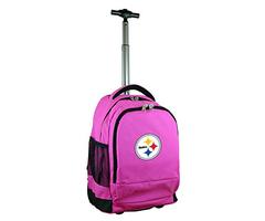 Denco NFL Pittsburgh Steelers Expedition Wheeled Backpack, 19-inches, Pink