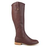 Brinley Co. Womens Faux Leather Regular, Wide and Extra Wide Calf Mid-Calf Round Toe Boots Wine, 11 screenshot. Shoes directory of Clothing & Accessories.