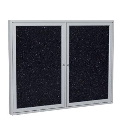 Ghent 36"x60" 2-Door indoor Enclosed Recycled Rubber Bulletin Board, Shatter Resistant, with Lock, S