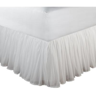 Greenland Home Fashions Cotton Voile Bedskirt, White, Queen