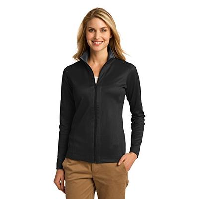Port Authority Women's Vertical Texture Full Zip Jacket XL Black/Iron Grey