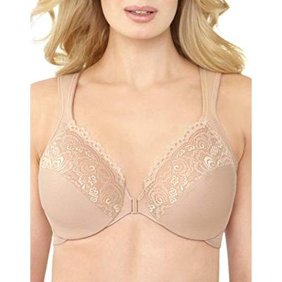 Glamorise Women's Plus Size Full Figure Wonderwire Front Close Bra #1245, Cafe, 42H