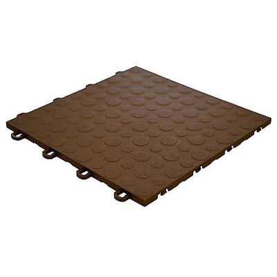 BlockTile B0US5230 Garage Flooring Interlocking Tiles Coin Top Pack, Brown, 30-Pack