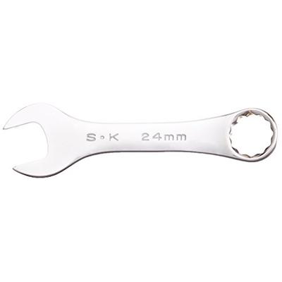 SK Hand Tool 88124 12-Point Short Combination Wrench, 24mm, Full Polished Finish