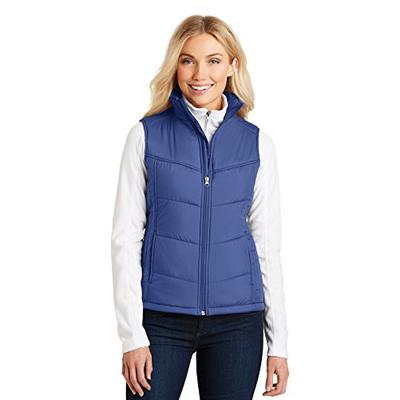 Port Authority Ladies Puffy Vest, Mediterranean Blue/Black, XXXX-Large