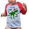 7 ate 9 Apparel Kids Christmas Dinosaur Raglan Shirt Red 3T