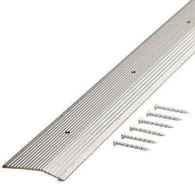 M-D Building Products 78154 Fluted - 1-3/8-Inch by 72-Inch Carpet Trim, Silver