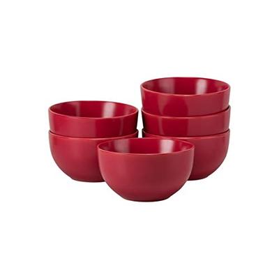 10 Strawberry Street Wazee Matte - 5.5"/16 Oz Cereal Bowl - Set of 6 - Red