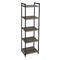 Household Essentials 5 Tier Storage Tower Metal, Grey Shelf - Black Frame, Ashwood