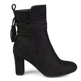 Brinley Co. Womens Faux Suede Wrap Strap Tasseled Booties Black, 8 Regular US screenshot. Shoes directory of Clothing & Accessories.
