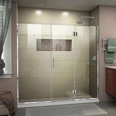 DreamLine Unidoor-X 72-72 1/2 in. W x 72 in. H Frameless Hinged Shower Door in Chrome, D3262272R-01