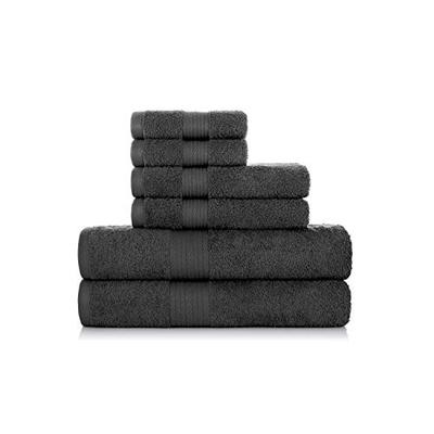 Ample Decor Quick-Dry 100% Cotton Super Soft and Highly Absorbent 6-Piece Towel Set, 2 Bath Towels,