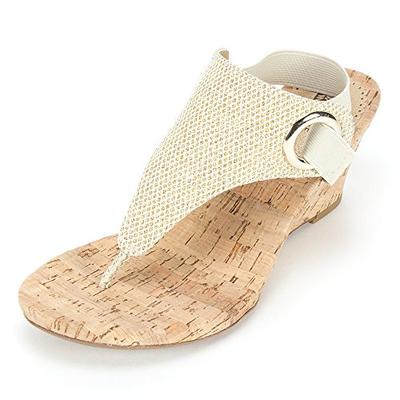 WHITE MOUNTAIN 'AIDA' Women's Sandal, Gold Glitter - 8 M