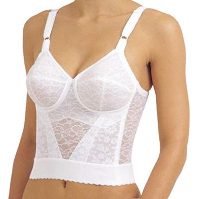 Rago Style 2202 - Long Line Firm Shaping Expandable Cup Bra, 40d White