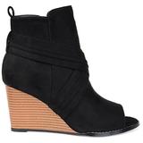 Brinley Co. Womens Wedge Bootie Black, 6 Regular US screenshot. Shoes directory of Clothing & Accessories.