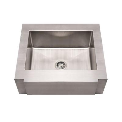 Whitehaus WHNCMAP3026-BSS Noah's Collection 30-Inch Commercial Single Bowl Sink with a Decorative No