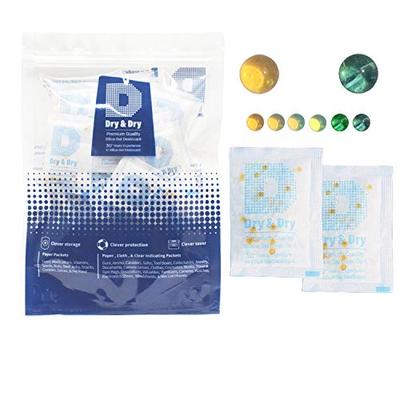 Dry & Dry 5 Gram [120 Packs] Food Safe Orange Indicating(Orange to Dark Green) Mixed Silica Gel Pack