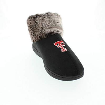 TTU14-2 - Texas Tech Red Raiders Faux Sheepskin Furry Top Slippers - Medium
