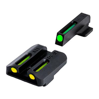 TRUGLO TFO Tritium and Fiber-Optic Handgun Sights for Kahr Arms Pistols, Green Front, Yellow Rear