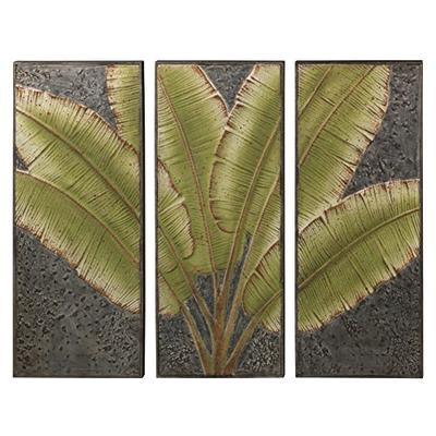 Regal Art & Gift 11771 Green Leaves Tryptic Wall Decor Metal WallArt