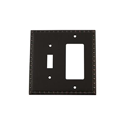 Nostalgic Warehouse 719694 Egg & Dart Switch Plate with Toggle and Rocker Timeless Bronze