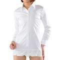 Leonis Women's Premium Stretch Easy Care Long Sleeve Bodysuit Shirt White (Size 10 Regular) [ 41883 ]
