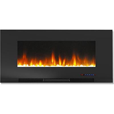 Cambridge CAM42WMEF-1BLK 42 In. Wall-Mount Electric Fireplace in Black with Multi-Color Flames and C