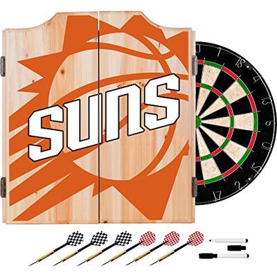 Trademark Gameroom NBA7010-PS2 NBA Dart Cabinet Set with Darts & Board - Fade - Phoenix Suns