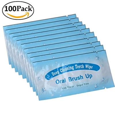 Impressive Smile 100 PCS Deep Cleaning Finger Toothbrush Teeth Cleaning Whitening Wipes for Oral Bru