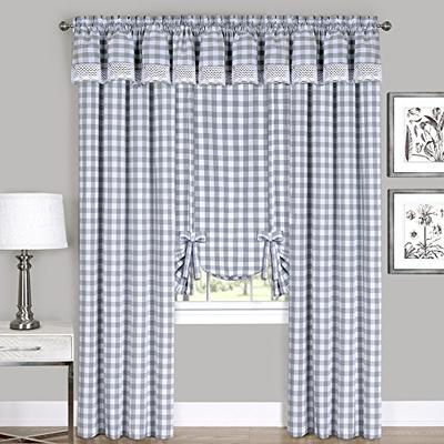 Achim Home Furnishings Buffalo Check Window Curtain Single Panel, 42" x 84", Grey & White