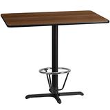 Flash Furniture 30'' x 48'' Rectangular Walnut Laminate Table Top with 22'' x 30'' Bar Height Table screenshot. Dining Room Furniture directory of Furniture.