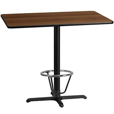 Flash Furniture 30'' x 48'' Rectangular Walnut Laminate Table Top with 22'' x 30'' Bar Height Table