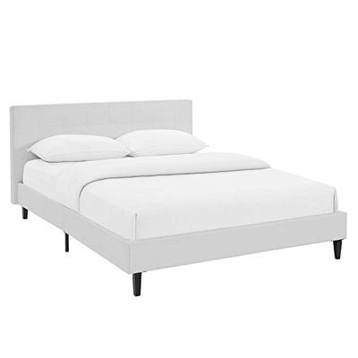 Modway Linnea Full Faux Leather Bed in White