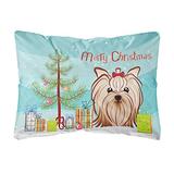 Caroline's Treasures BB1576PW1216 Christmas Tree and Yorkie Yorkishire Terrier Fabric Decorative Pil screenshot. Pillows directory of Bedding.