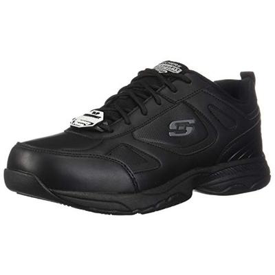 Skechers Men's Work Relaxed Fit Dighton Slip Resistant Sneaker,Black,US 7 W