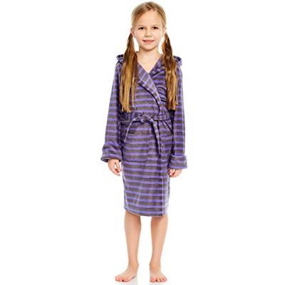 Leveret Fleece Sleep Robe Purple & Grey 6 Years
