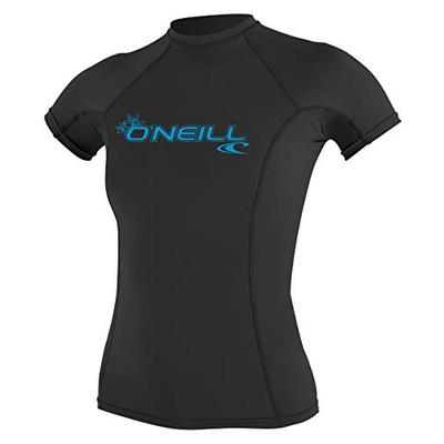 O'Neill Women's Basic 50+ Skins Short Sleeve Rash Guard, Black, X-Small