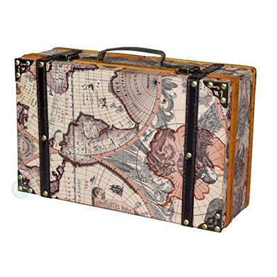 Vintiquewise(TM) Old World Map Suitcase/Decorative Box