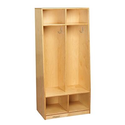 Childcraft Bench Coat Locker, 2 Sections, 21-7/8 x 13-3/4 x 48 Inches