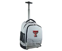 Denco NCAA Texas Tech Red Raiders Expedition Wheeled Backpack, 19-inches, Grey