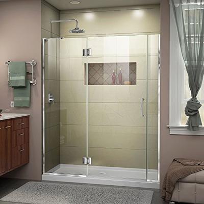 DreamLine Unidoor-X 58-58 1/2 in. W x 72 in. H Frameless Hinged Shower Door in Chrome, D3280672L-01